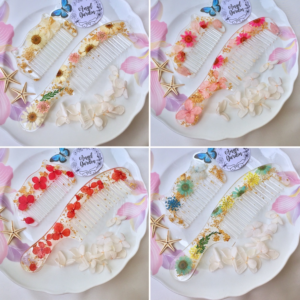 Lược Hoa Thật Nhiều Màu Thiết Kế Handmade Bánh Bèo Tiểu Thư Cổ Trang ANGEL GARDEN 999