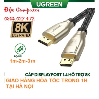 Cáp displayport 1.4 dài 1m 2m 3m hỗ trợ 8k@60hz chính hãng ugreen 60842 60843 60844 cao cấp