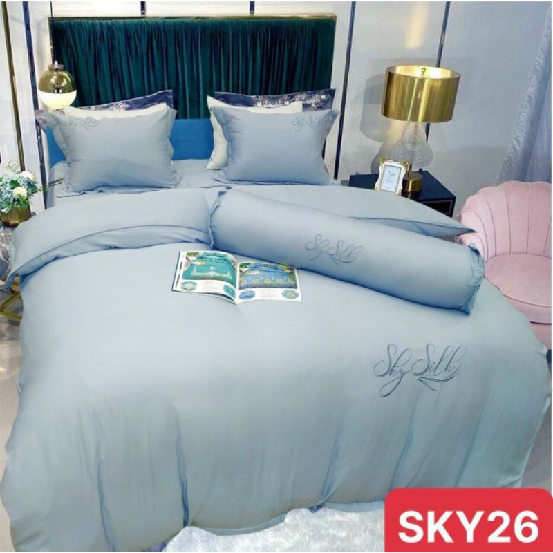 BỘ CHĂN GA GỐI LỤA PYEODA SKY 5 MÓN SHOP vũ thị thơm