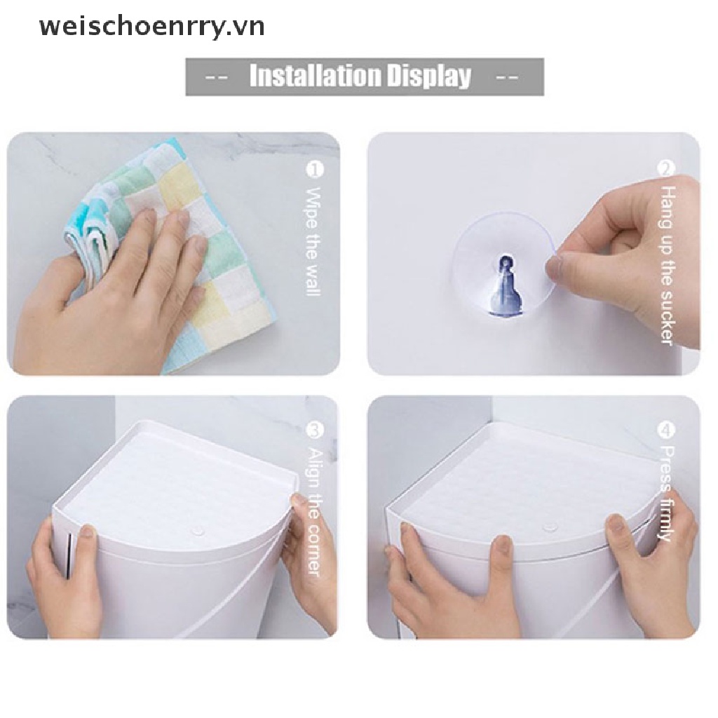 Giá Đựng Đồ Dùng Nhà Bếp / Tắm Gắn Góc Tường Xoay 360 Độ Tiện Dụng