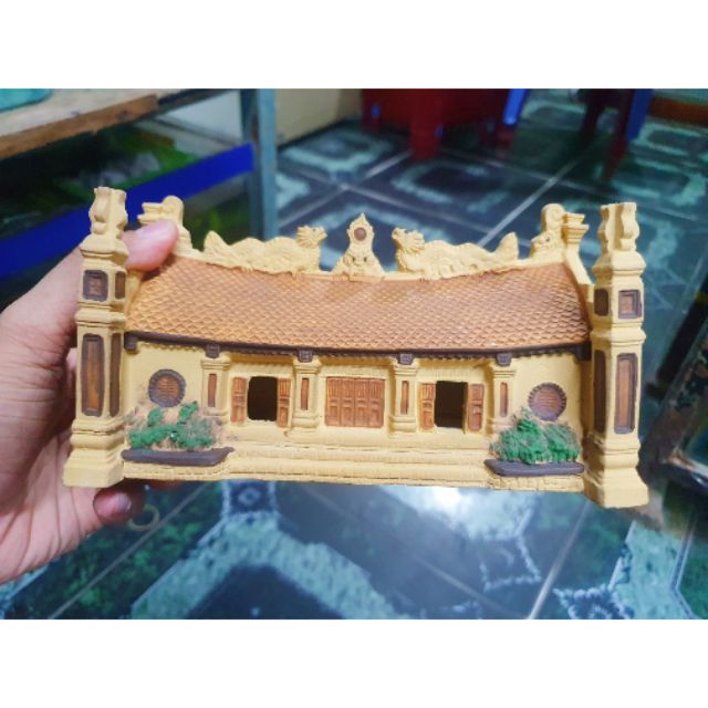 NHÀ ĐÌNH CHÙA TRANG TRÍ HỒ CÁ NON BỘ 18X9X9CM