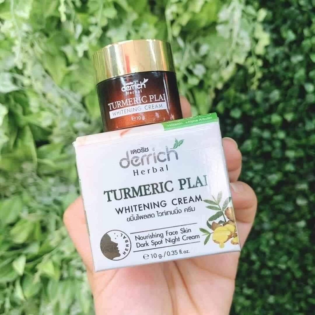 (Kem Đêm) 01 Hủ Kem Dưỡng Trắng Phục Hồi Da Mụn/Nám/Tàn Nhang Tinh Chất Nghệ DERRICH Herb Turmeric Plai Thái Lan 10gram