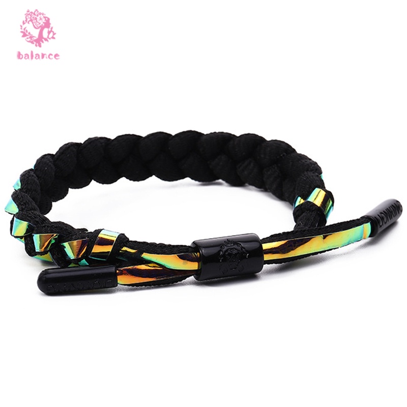 Vòng Tay Bện Dây Giày Màu Trắng Đen Hình Sư Tử Kiểu Cổ Điển Cá Tính Thời Trang Unisex | BigBuy360 - bigbuy360.vn