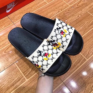 Dép chuột Mickey GD - Dép cao su nữ quai ngang đúc nguyên khối cao 3cm thời trang - DL065