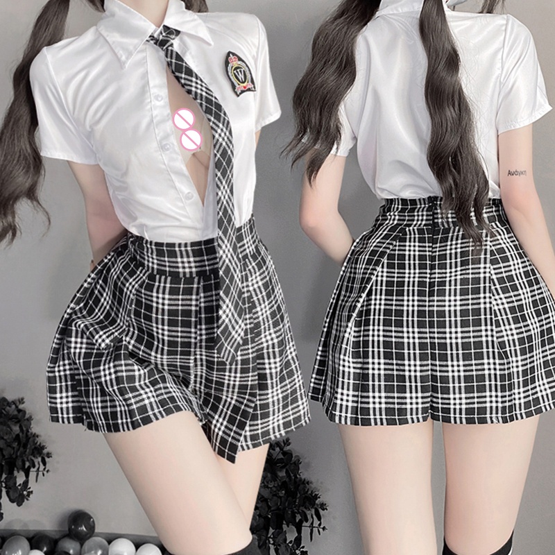 Bộ đồ hóa trang nữ sinh màu trắng đen 10MK