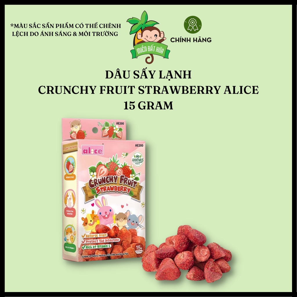 Ăn dặm thỏ bọ - Trái cây & rau củ sấy lạnh chính hãng Alice nhiều loại dành cho hamster, thỏ, bọ, chinchilla, rat,...
