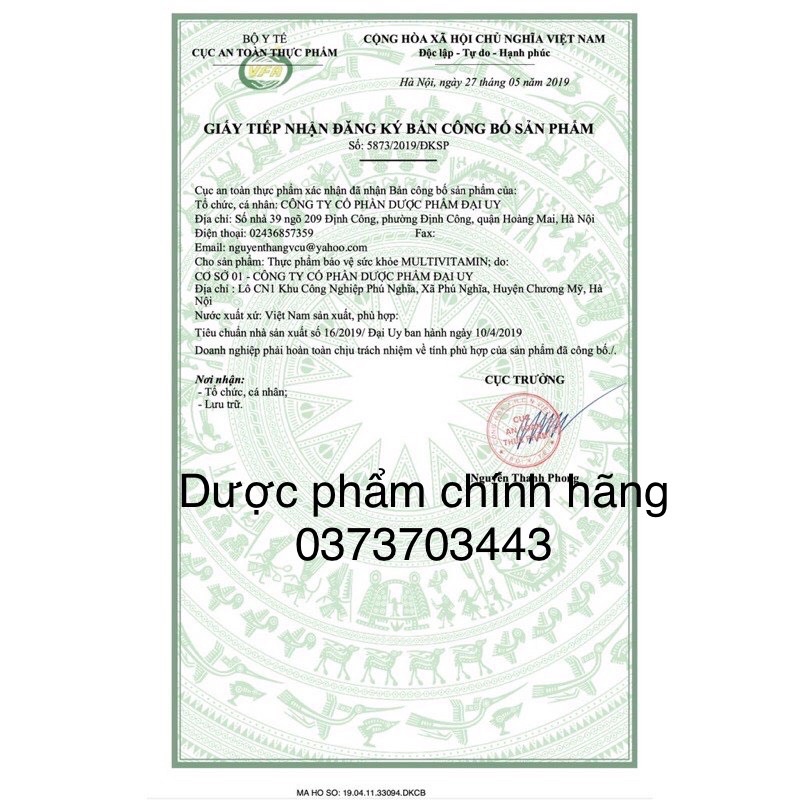 Viên uống MULTIVITAMIN-Bổ sung Vitamin B1, B2, B6, PP