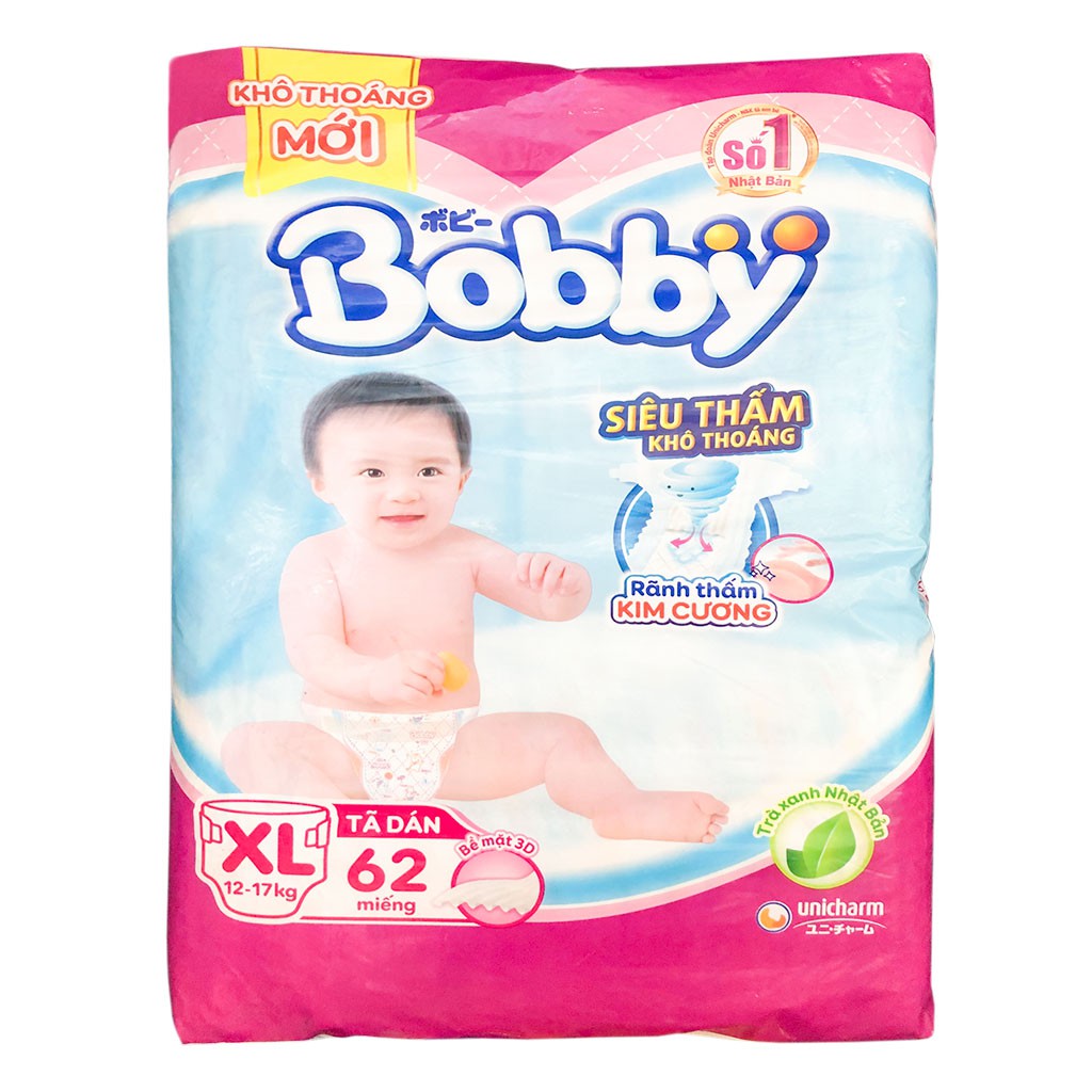 Tã Dán Bobby XL62 (Cho Bé 12-17kg)