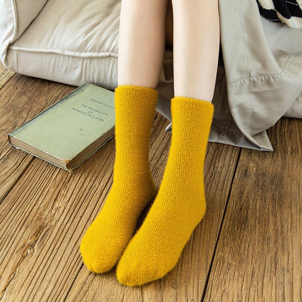 Vớ Nhung Lông Chồn Màu Trơn Đơn Giản Dễ Thương Cho Nữ BACK2LIFE
