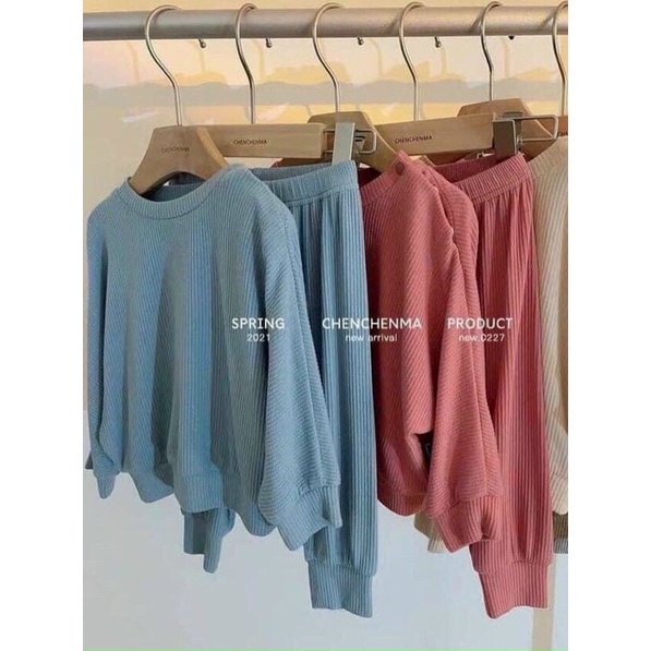 Sale !!Bộ dài tay len tăm cánh dơi Minky Hàn Quốc (8-18kg)