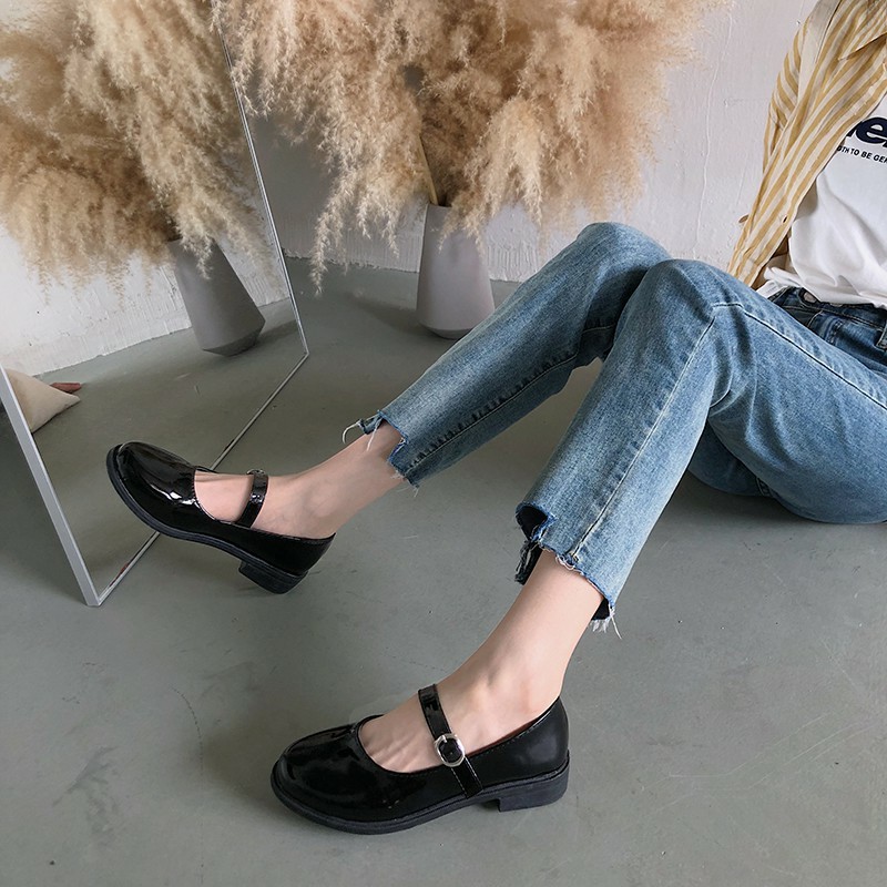 Free ship Giày Mary Jane ulzzang bản da bóng da bóng cực xinh 009