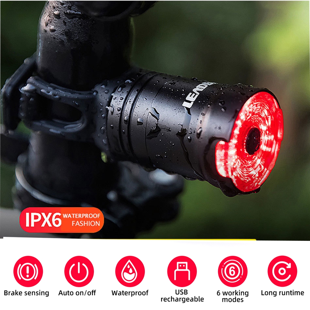 Đèn LED Phanh Xe Đạp Mosoworld Chống Thấm Nước Ipx6 Có Cổng Sạc USB Chuyên Dụng