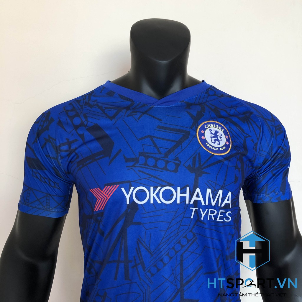 Áo Dài Tay Chelsea Thun Lạnh Cao Cấp Chính Hãng, Áo đấu Chelsea tay dài Xanh Bích