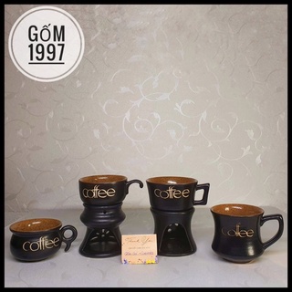 Ly cafe - đèn nến xông tinh dầu - gốm sứ bát tràng.
