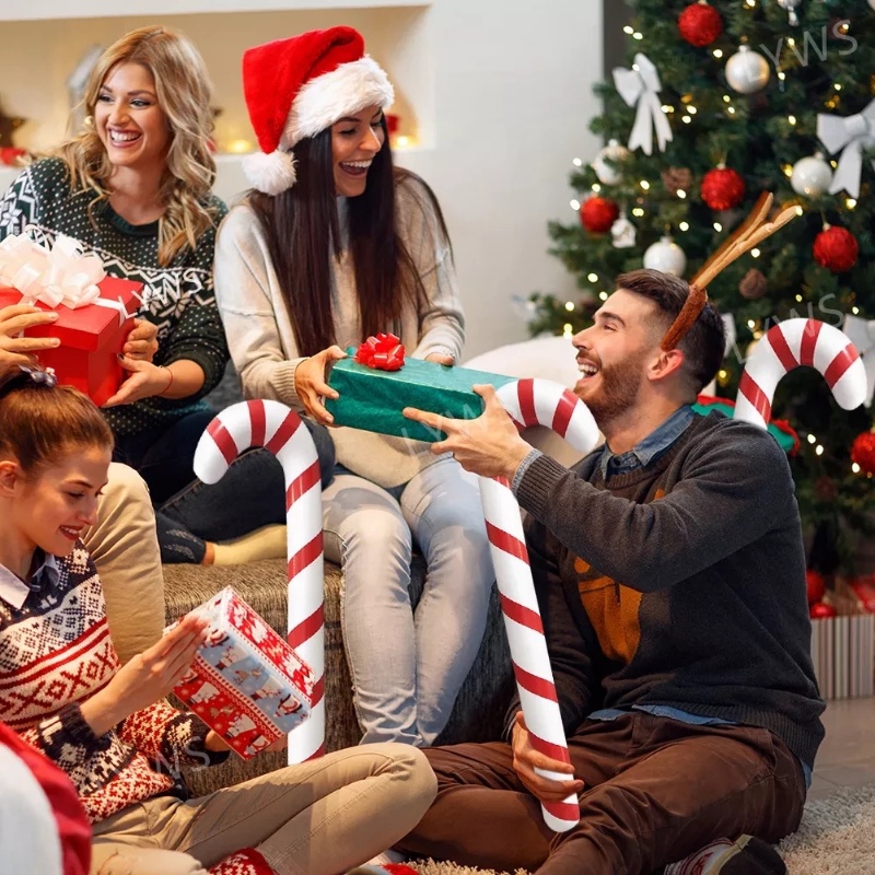 1 Bong Bóng Bơm Hơi Hình Kẹo Mút Giáng Sinh Dễ Thương Kích Thước Lớn 90cm Dùng Trang Trí Cây Thông Giáng Sinh Năm