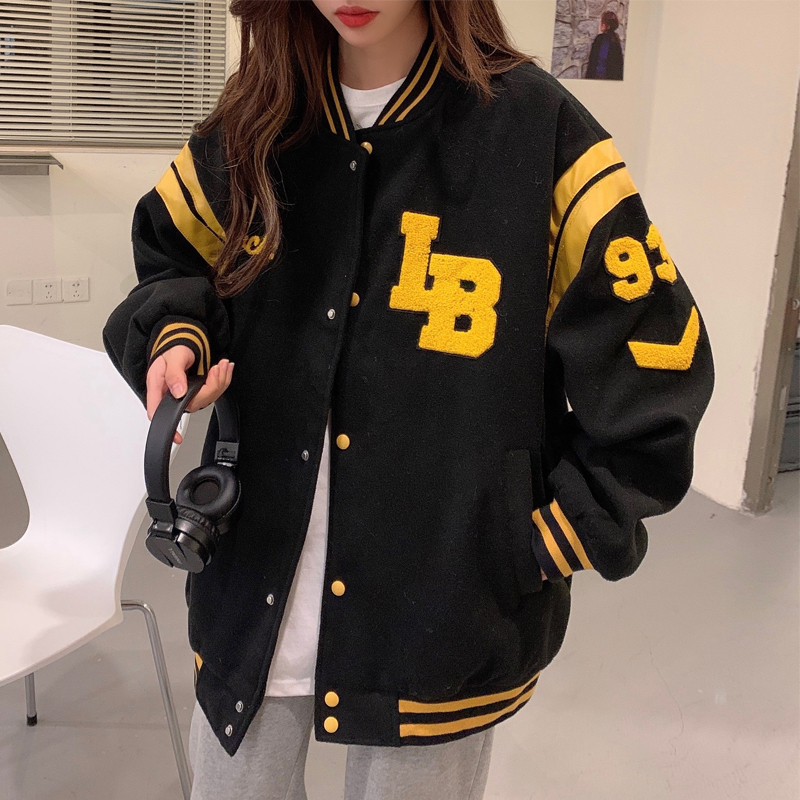Áo bomber nữ form rộng Áo khoác bomber nữ form rộng nỉ  kiểu bóng chày unisex hàn quốc ulzzang học sinh sinh viên un | BigBuy360 - bigbuy360.vn