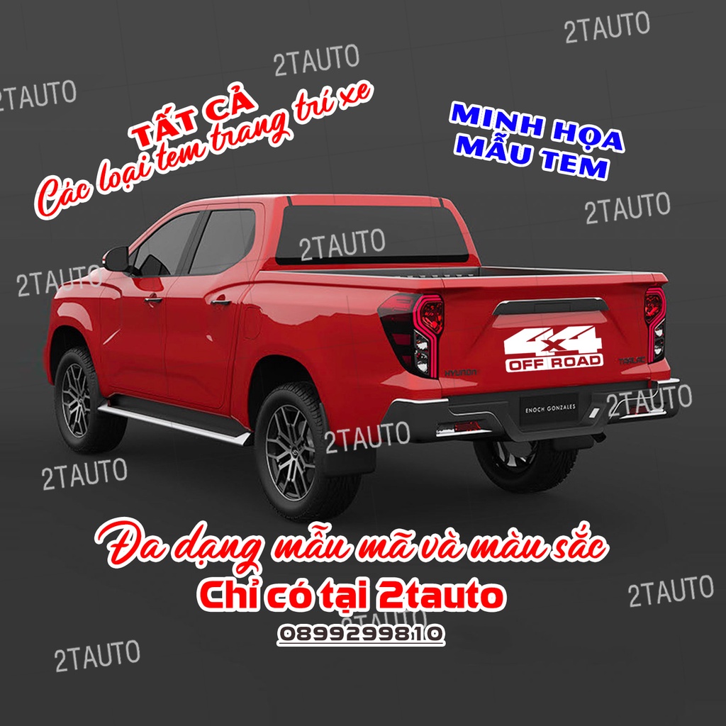 Sticker tem 4WD, logo tem 4WD, 4x4 dán trang trí ô tô xe hơi chống nước,chống phai màu, mẫu đa dạng độc đáo - MẪU 1