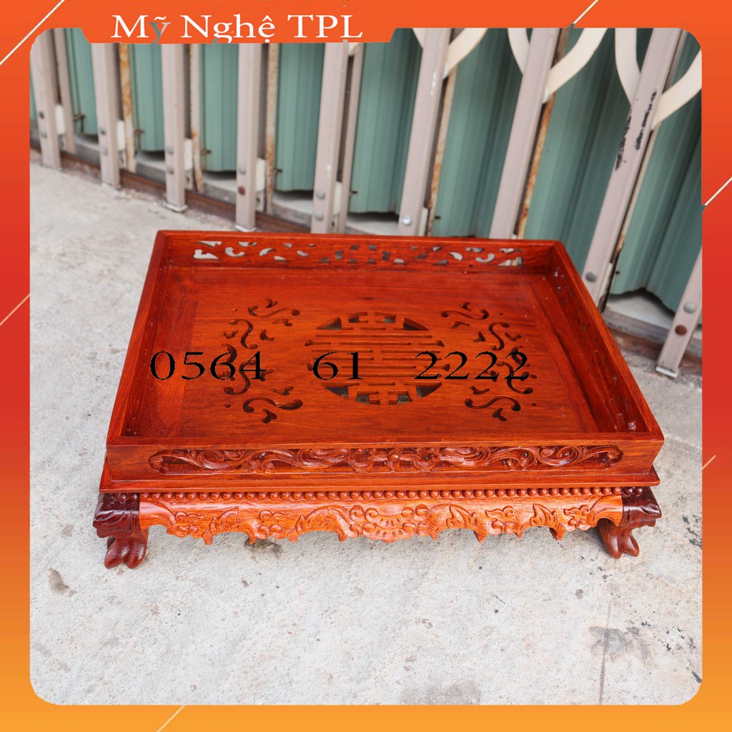 Khay Trà Chân Qùy Bằng Gỗ Hương - cao cấp sang trọng