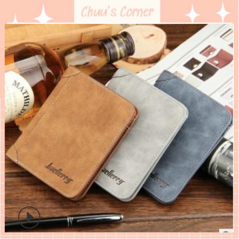 [Fullbox] Bóp/ Ví nam Baellerry da cao cấp nhiều ngăn - Bóp nam dáng đứng kèm hộp