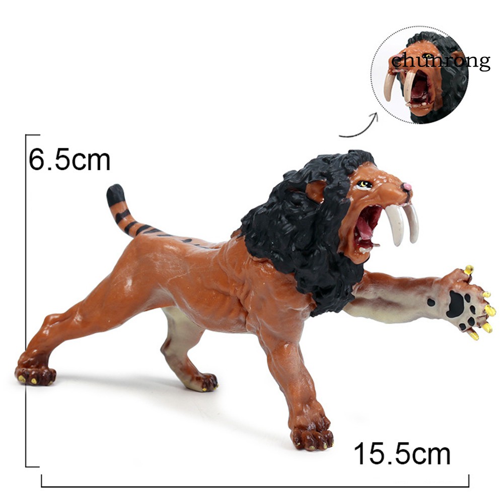 CR+Realistic Saber Lion Tiger Wild Animal PVC Solid Figurine Kids Educational Toy