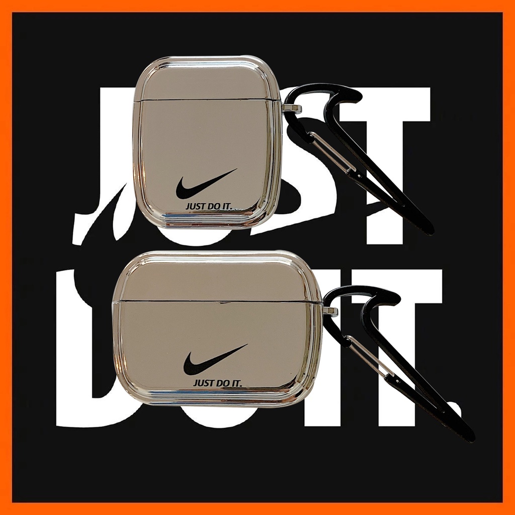 Vỏ Bảo Vệ Hộp Sạc Tai Nghe Airpods 1/2/3 Bluetooth Bằng Silicon Mềm Chống Sốc Gắn Móc Khóa Nike