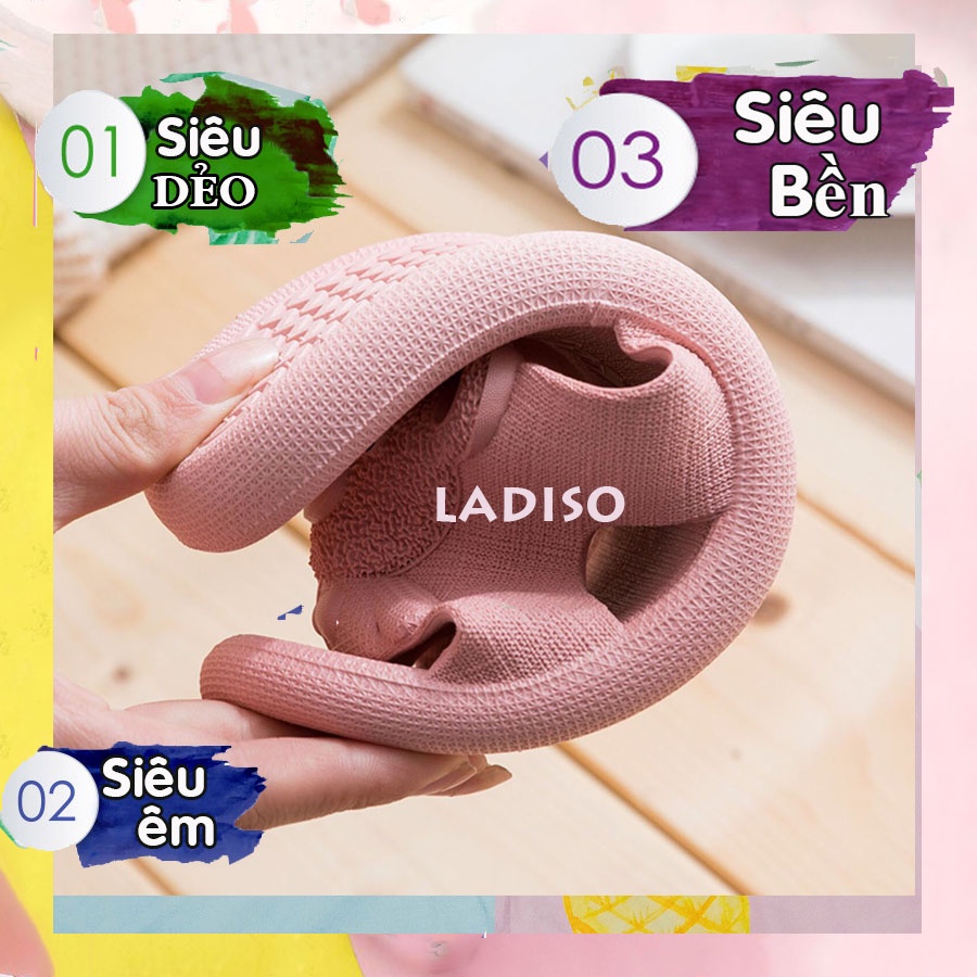 Dép nữ quai ngang hình gấu LADISO siêu dẻo siêu êm dùng để đi trong nhà ngoài trời siêu bền TT217