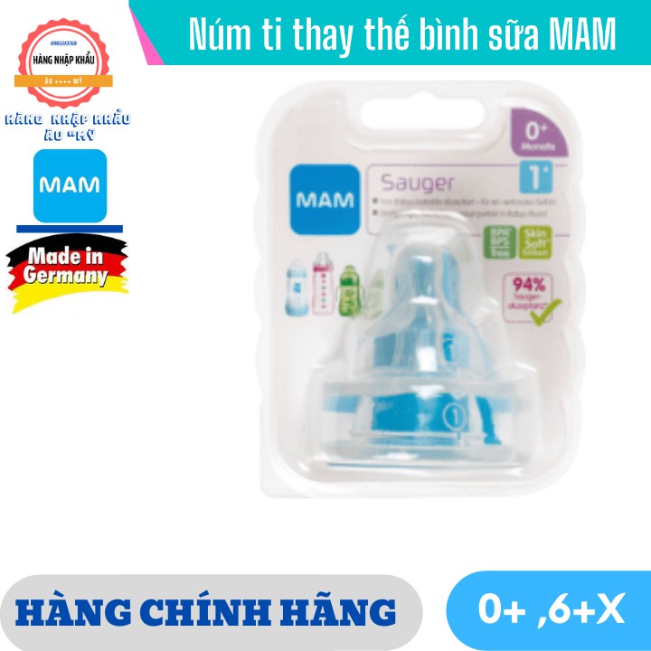 [HÀNG ĐỨC] Núm ti thay thế bình sữa MAM (từ 0+ đến 6+X) đủ số (1-2-3-X