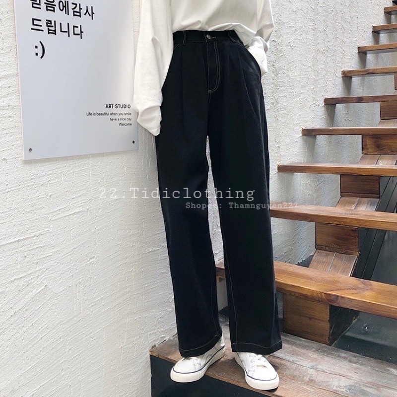 Quần bò ống rộng jeans ulzzang có size bigsize