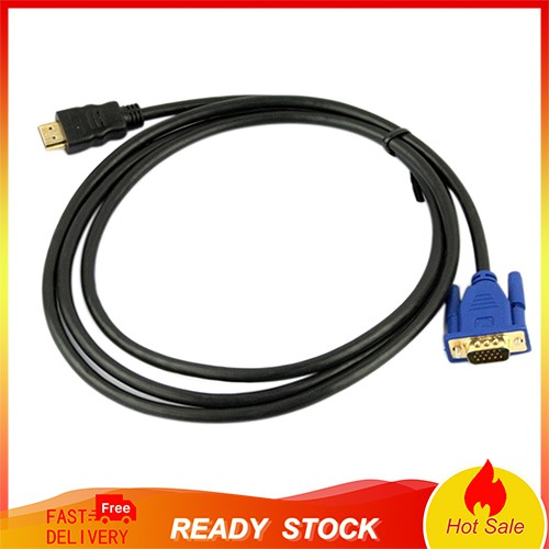 【OPHE】6Ft 1.8M VGA HDMI Gold Male To VGA HD-15 Male Cable 1080P HDMI-VGA M/M Wire