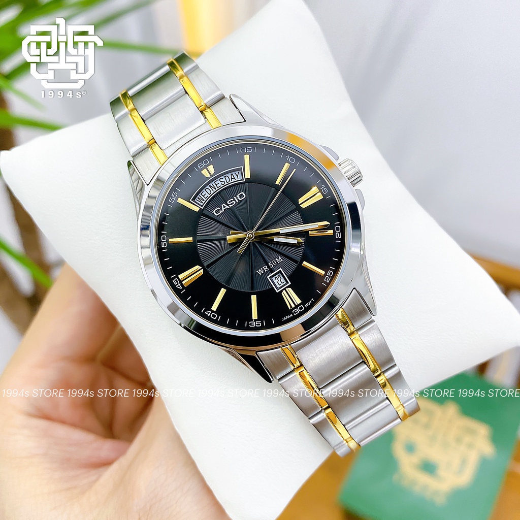 Đồng hồ nam Casio MTP-1381 / MTP-1381G-1A dây thép chính hãng