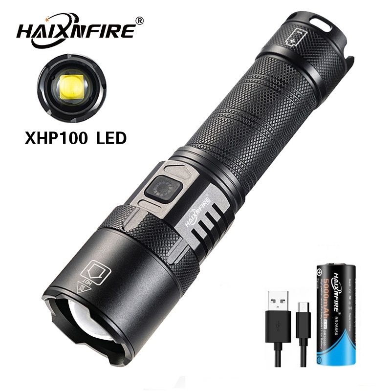 Đèn Pin LED HaixnFire H26 XHP100 Kích Thước Lớn Có Thể Sạc Lại Được