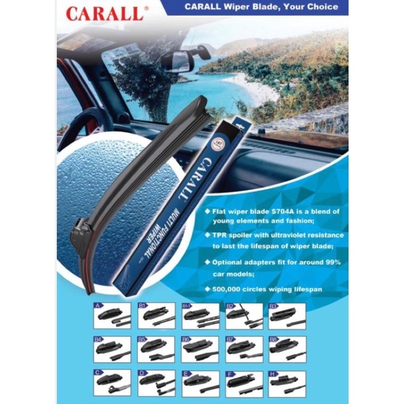 GẠT MƯA Đa Năng S985-CARALL Siêu Êm, Siêu Sạch, Không rít bề mặt. Forcar Vietnam