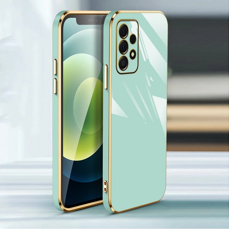 Ốp điện thoại silicon mềm viền thẳng mạ cho Samsung Galaxy A52 A72 A22 A32 A12 A51 A71 M12 M22 M32