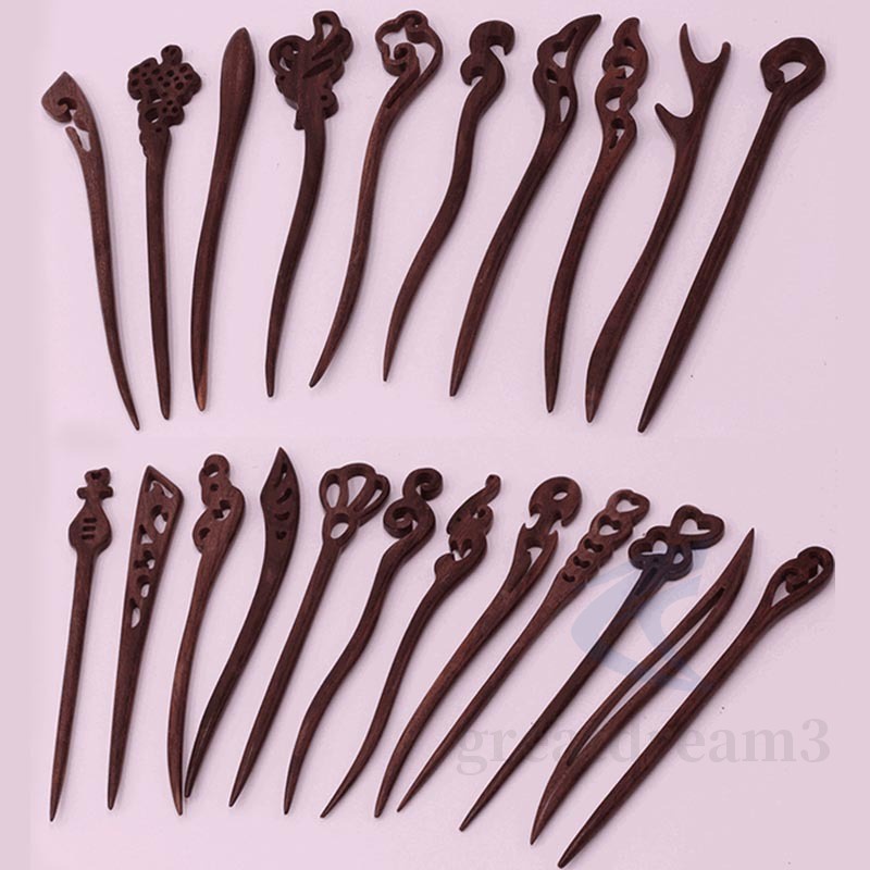Trâm cài tóc bằng gỗ đàn hương hình chim phượng hoàng phong cách vintage