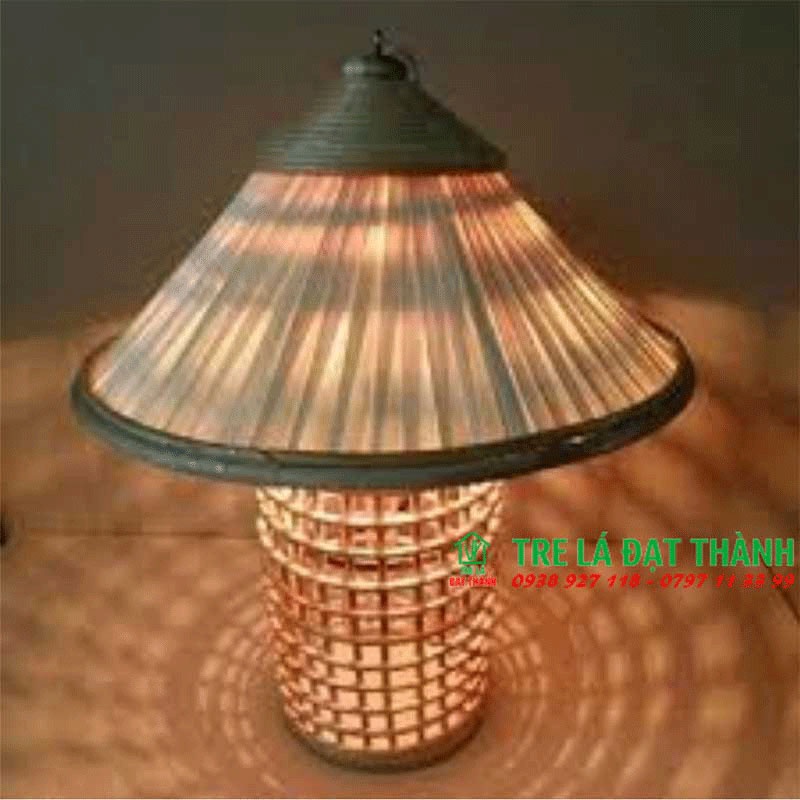 Đèn mây tre đan thả trần - đèn nón chân mây