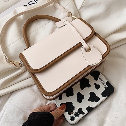 Túi xách nữ cầm tay, da trơn phối viền nổi bật hàng mới 2022 SL37