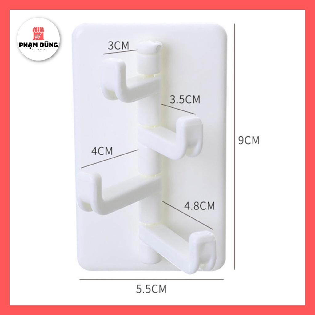 Móc Dán Tường 4 Chấu Đa Năng ,Móc treo đồ, chìa khóa, vật dụng, quần áo tiện ích