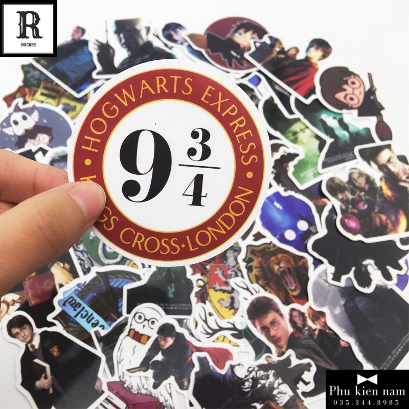 Sticker PVC Hary Potter 50 Hình ST116 - Stickers Chống nước Dán Mũ bảo hiểm Vali Laptop Điện thoại Dán xe