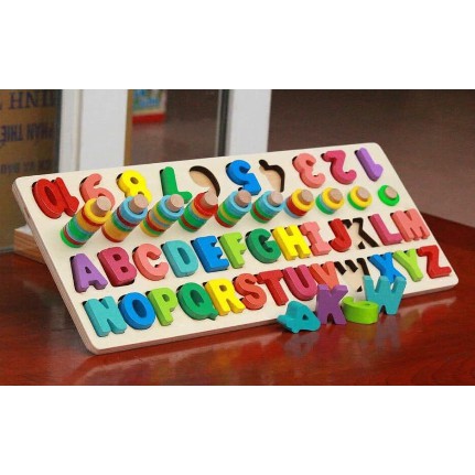 Giáo Cụ Montessori- Bộ Bảng Cột Tính Kèm Thêm Chữ Cái Cho Bé