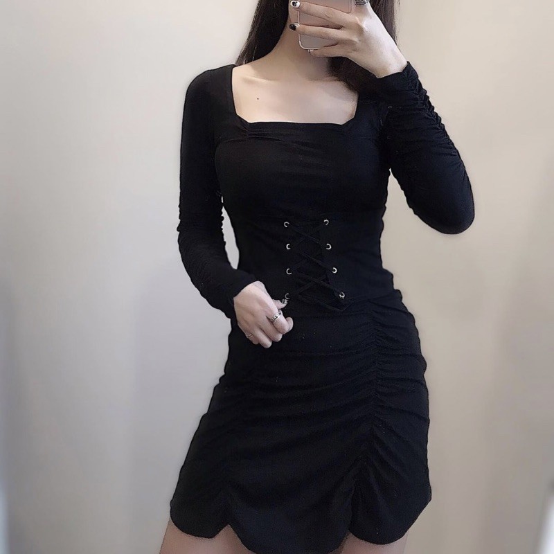 váy đan bụng nhún