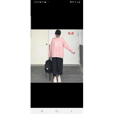 Sét Bộ thu đông nam nữ SWeater HUG Ulzzang tay bồngÁo thun dài tayĐồ mặc nhà Unisex giữ nhiệt ấm áp