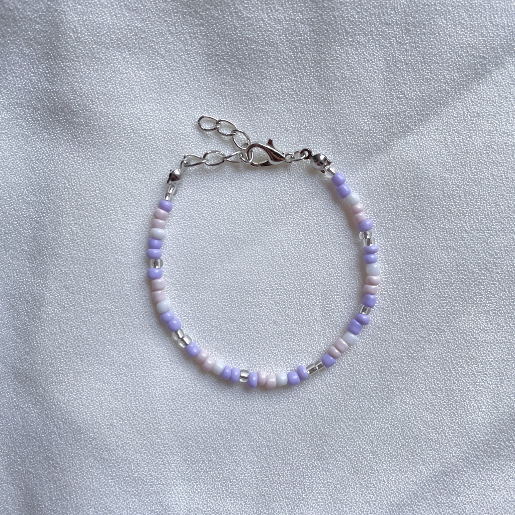Vòng tay handmade mix tím pastel