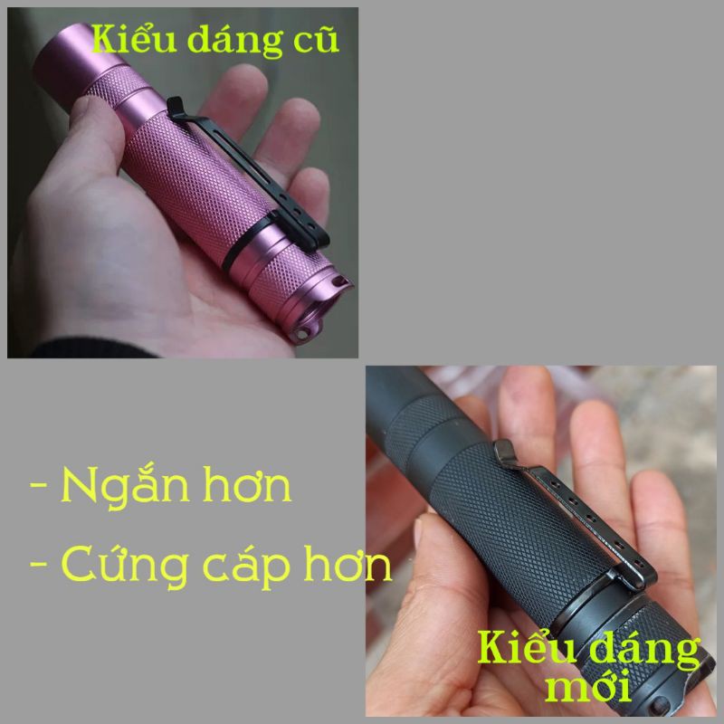 Clip cài - móc cài thân đèn pin S2 S2+ C8 M1 loại mới ngắn cứng cáp hơn