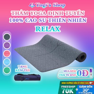 Thảm Yoga Cao Su PU Định Tuyến Hoa Văn Relax (Tặng Túi Đựng)