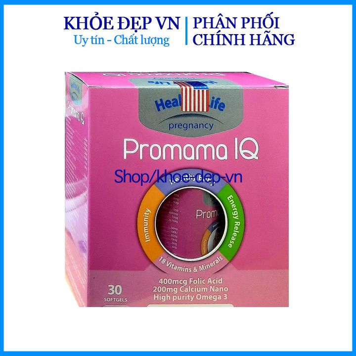 Vitamin Cho Mẹ Bầu Promama IQ- Hộp 30 viên bổ sung vitamin và dưỡng chất cần thiết cho phụn nữ mang thai