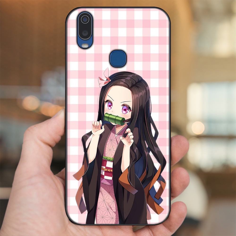 Ốp lưng Vivo Y11 viền đen in hình Nezuko Kimetsu no Yaiba