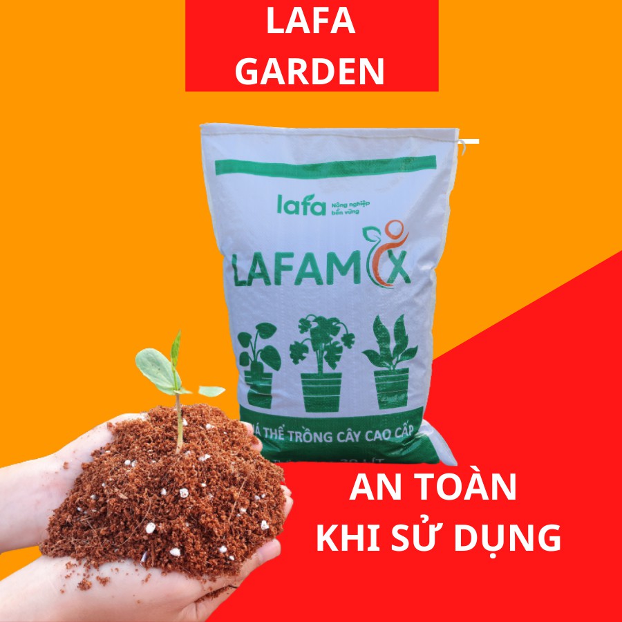 Đất hữu cơ trồng cây cao cấp LAFAMIX, nguyên liệu nhập khẩu, trồng cây hoa kiểng, rau các loại