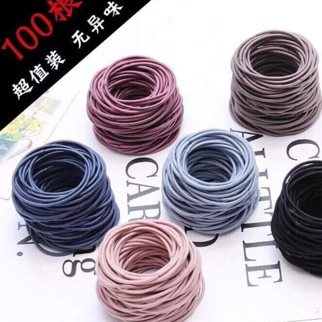 Set 100 chun buộc tóc kèm hộp cho phái nữ