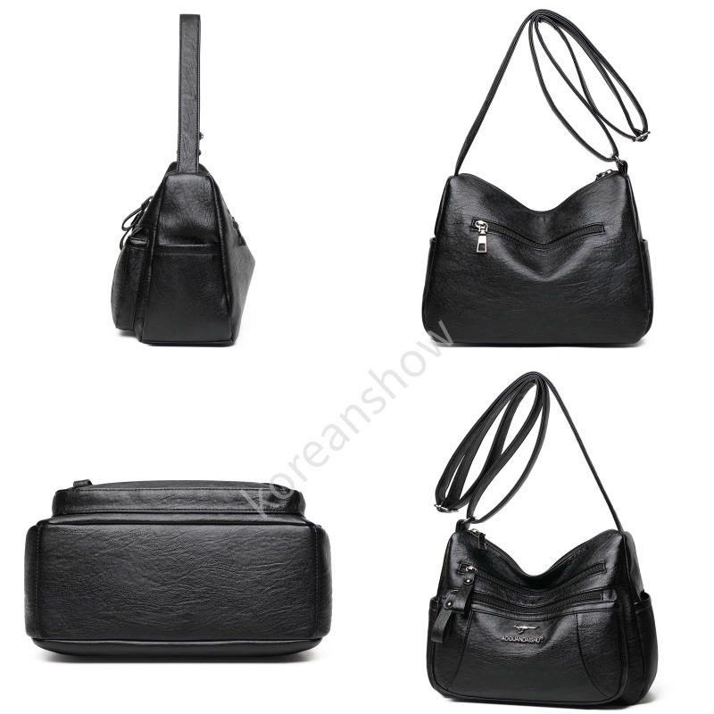 Túi xách nữ Túi đeo chéo vai bằng màu đen phong cách Hàn Quốc dành cho nữ-77