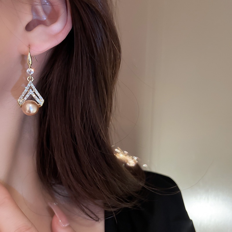 Bông Tai Đính Đá Ngọc Trai Giả Phong Cách Hàn Quốc Thời Trang